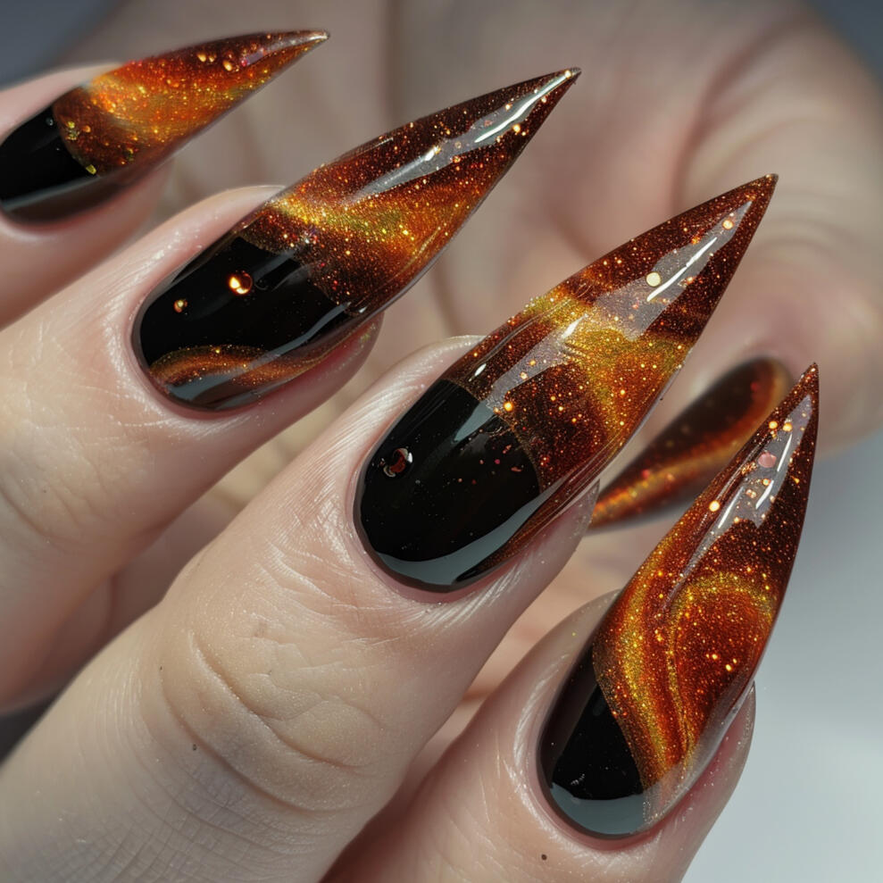 starry night nail design