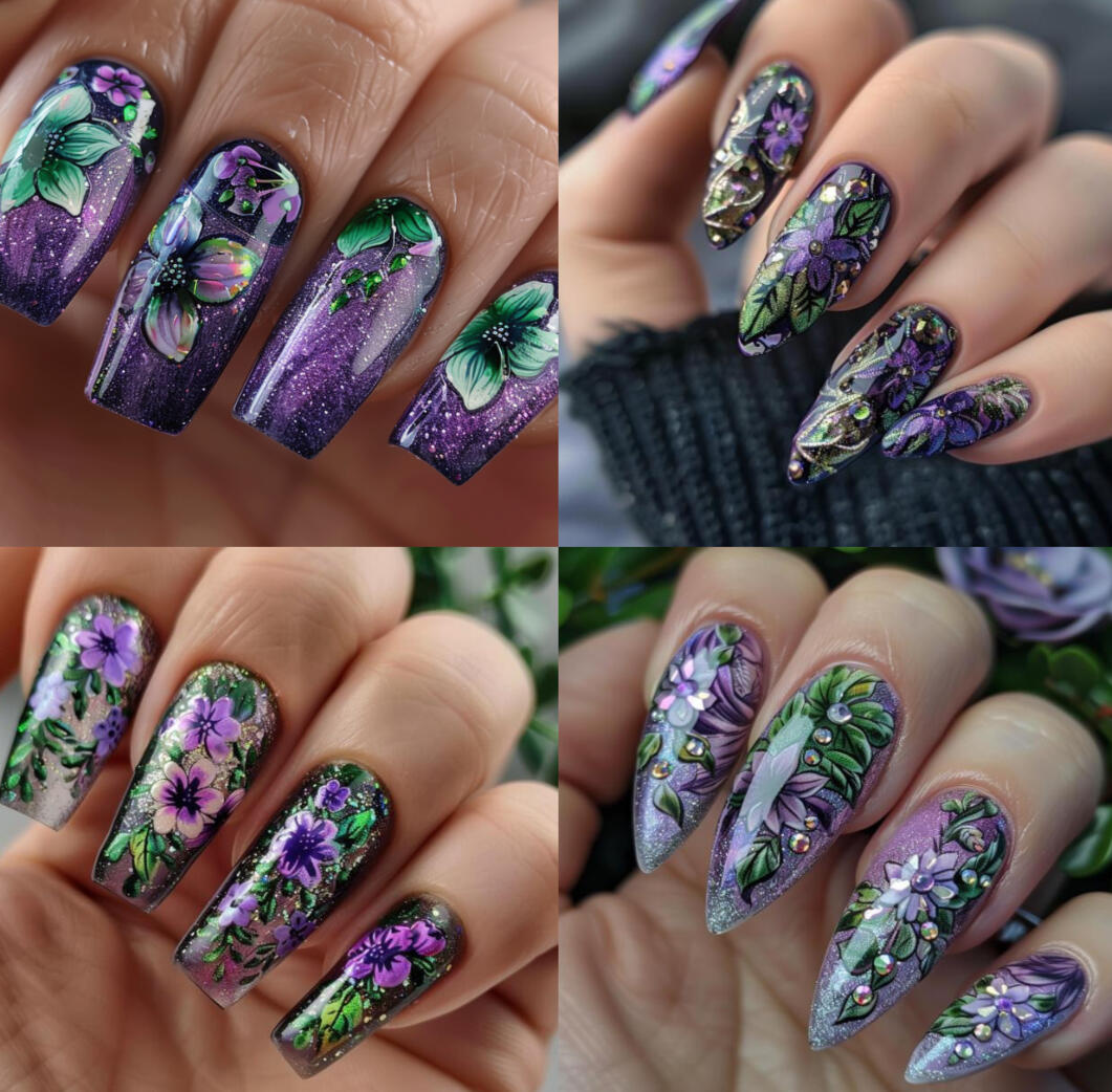 starry night nail design